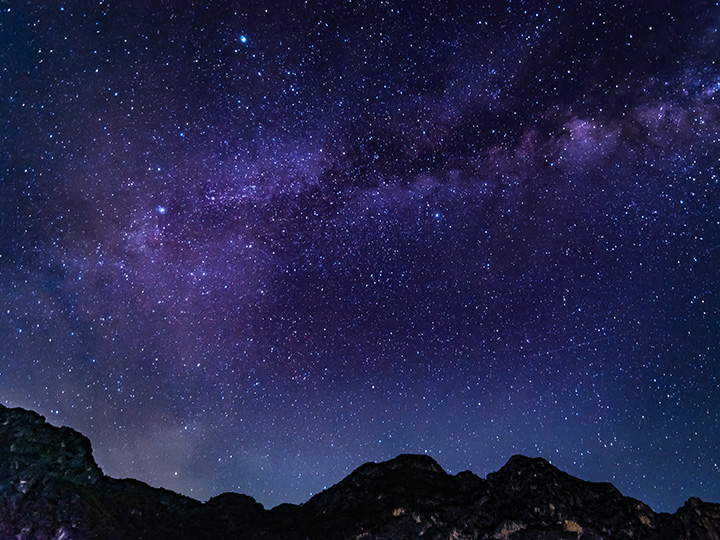 Milky Way Galaxy and Stars in Night Sky